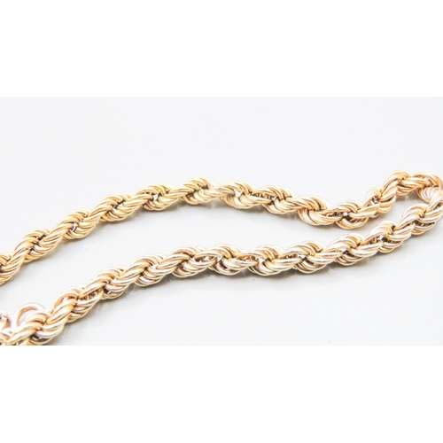 82 - 9 Carat Yellow Gold Rope Chain Bracelet 18.5cm Long