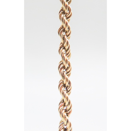 82 - 9 Carat Yellow Gold Rope Chain Bracelet 18.5cm Long