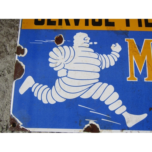 1957 - Michelin Tyres Garage Advertising Enamel Wall Sign Approximately 15 Inches Wide