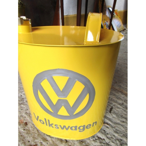 1969 - Volkswagen Enamel on Tin Jerry Can with Original Cast Brass Screw Cover