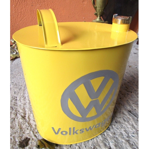 1969 - Volkswagen Enamel on Tin Jerry Can with Original Cast Brass Screw Cover