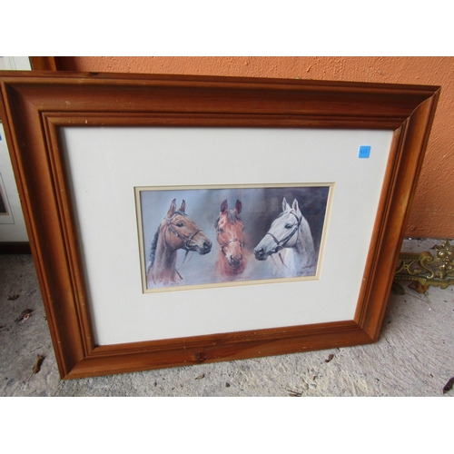 1972 - Fine Art Print The Three Champions Arkle Red Rum and Desert Orchid Approximately 16 Inches Wide x 10... 