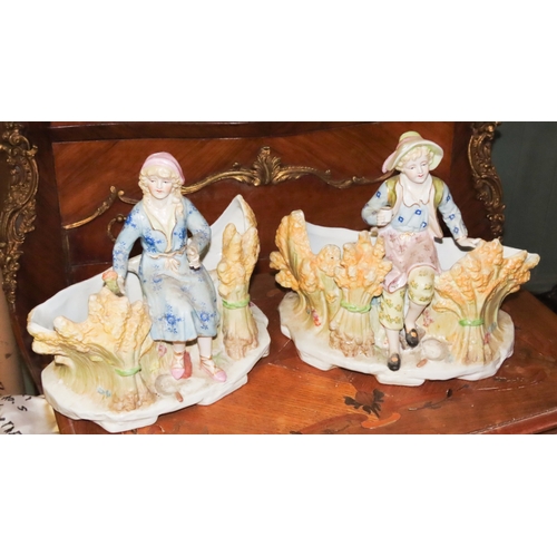 1055 - Pair of Figural Form Continental Porcelain Table Dishes Each Approximately 10 Inches Wide x 9 Inches... 