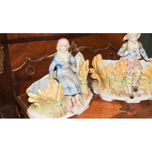 1055 - Pair of Figural Form Continental Porcelain Table Dishes Each Approximately 10 Inches Wide x 9 Inches... 