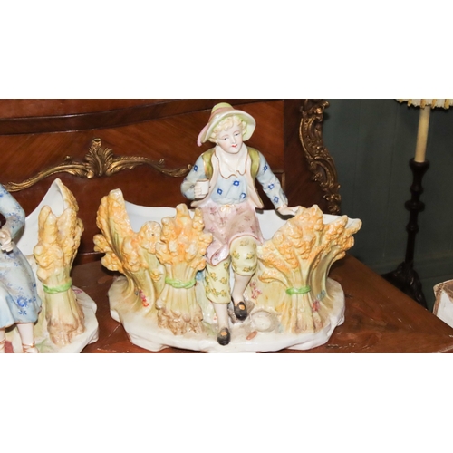 1055 - Pair of Figural Form Continental Porcelain Table Dishes Each Approximately 10 Inches Wide x 9 Inches... 