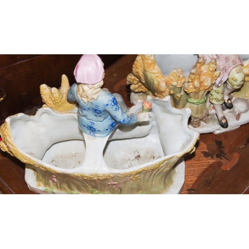 1055 - Pair of Figural Form Continental Porcelain Table Dishes Each Approximately 10 Inches Wide x 9 Inches... 