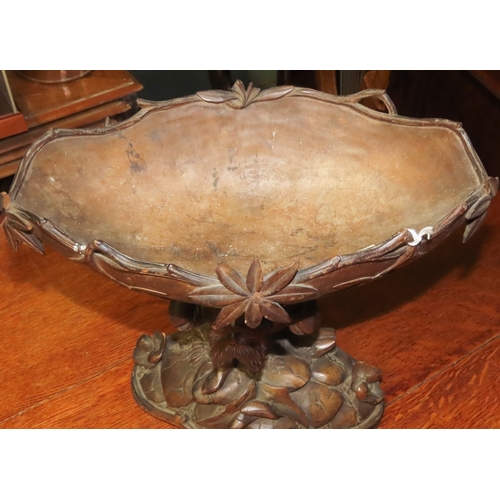 1069 - Carved Treen Possibly Walnut Figural Form Novelty Table Fruit Dish Attractively Detailed Approximate... 