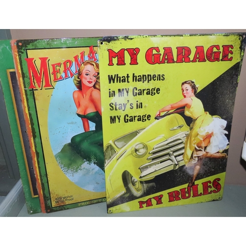 1247 - Large Collection of Various Enamel on Tin Wall Signs Approximately 12