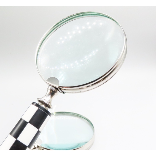 1250 - Pair of Mother of Pearl and Ebony Handled Chrome Plated Magnifying Glasses Each Approximately 8 Inch... 