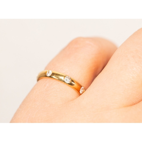 13 - Dimond Eight Stone Set Eternity Ring Mounted in 18 Carat Yellow Gold Ring Size J and a Half