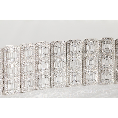 15 - Finely Detailed 18 Carat White Gold Diamond Bracelet Set with Three Hundred and Seventy Five (375) B... 