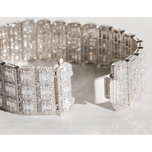 15 - Finely Detailed 18 Carat White Gold Diamond Bracelet Set with Three Hundred and Seventy Five (375) B... 