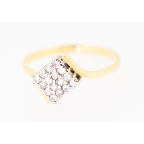 Diamond Cluster Set Wrap Around Form Ring Mounted in 18 Carat Yellow Gold Ring Size N