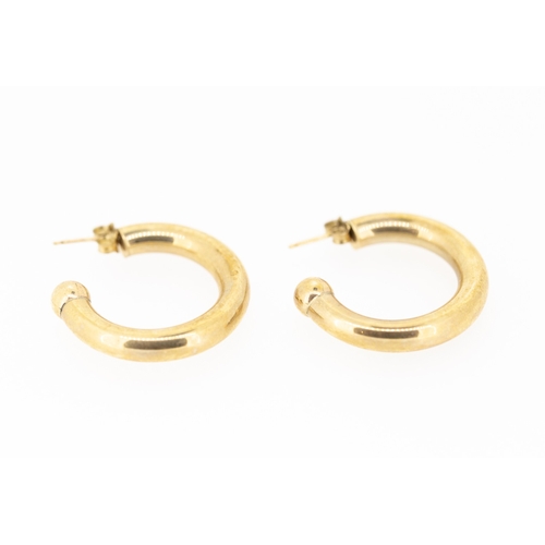 24 - Pair of 9 Carat Yellow Gold Hoop Earrings 3cm High