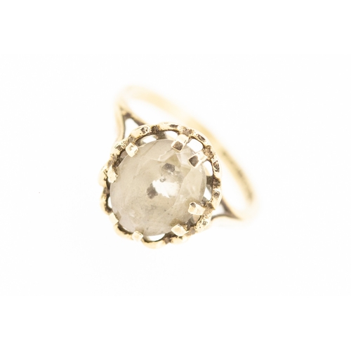 25 - Attractively Detailed Pale Citrine Single Stone Ring Mounted in 9 Carat Yellow Gold Ring Size J