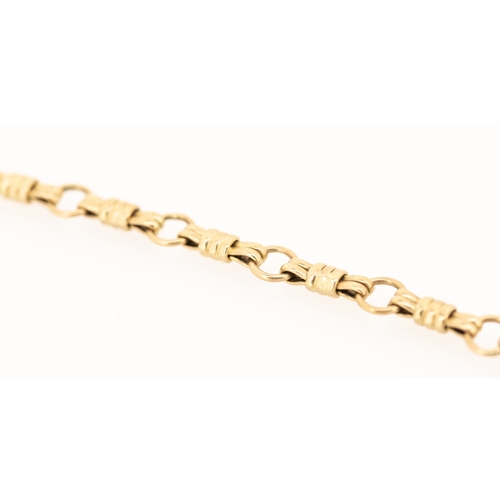 26 - 9 Carat Yellow Gold Knot Link Bracelet 20cm Long Note Clasp Needs Repair