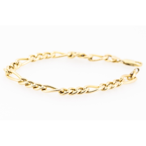 28 - 9 Carat Yellow Gold Figaro Link Bracelet 20cm Long