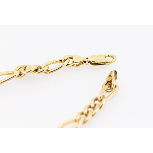 28 - 9 Carat Yellow Gold Figaro Link Bracelet 20cm Long