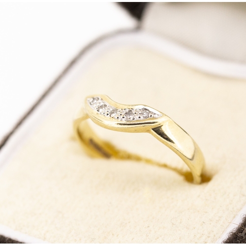 30 - Diamond Set Band Ring Mounted in 9 Carat Yellow Gold Ring Size L and a Half