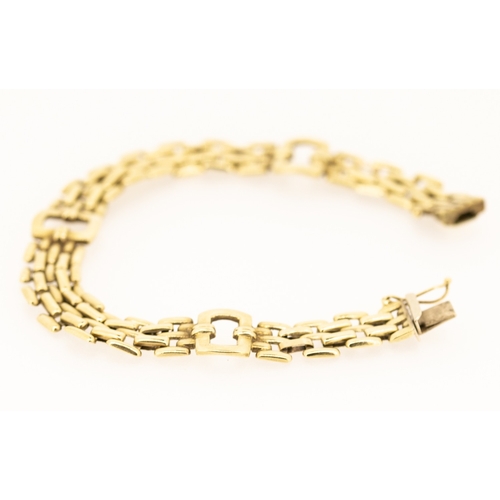 31 - 9 Carat Yellow Gold Panther Link Bracelet 19.5cm Long