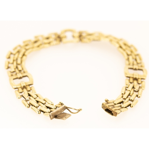 31 - 9 Carat Yellow Gold Panther Link Bracelet 19.5cm Long