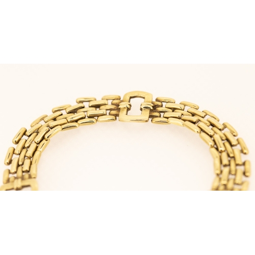 31 - 9 Carat Yellow Gold Panther Link Bracelet 19.5cm Long