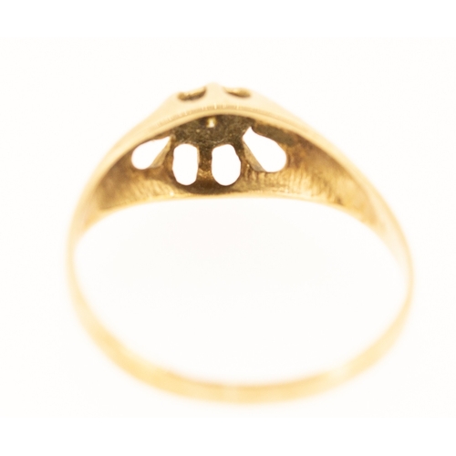 36 - Diamond Belcher Set Single Stone Ring Mounted in 9 Carat Yellow Gold Ring Size X