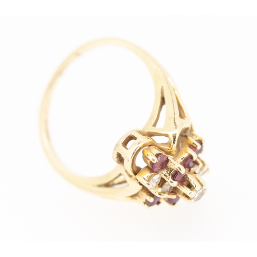 41 - Finely Detailed Ruby and Diamond Set Cluster Ring Mounted in 14 Carat Yellow Gold Ring Size L and a ... 