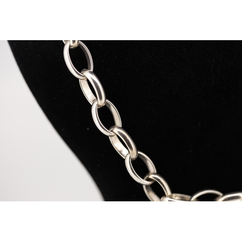 49 - Silver Oval Link Necklace 45cm Long