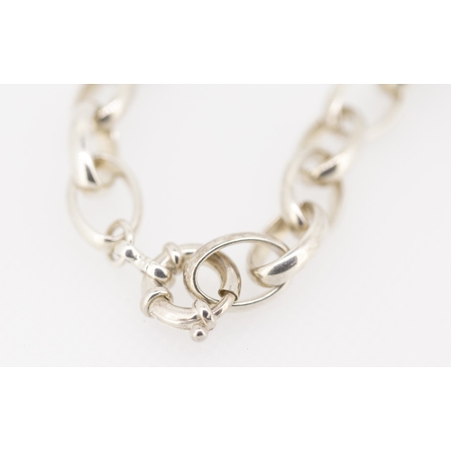 49 - Silver Oval Link Necklace 45cm Long