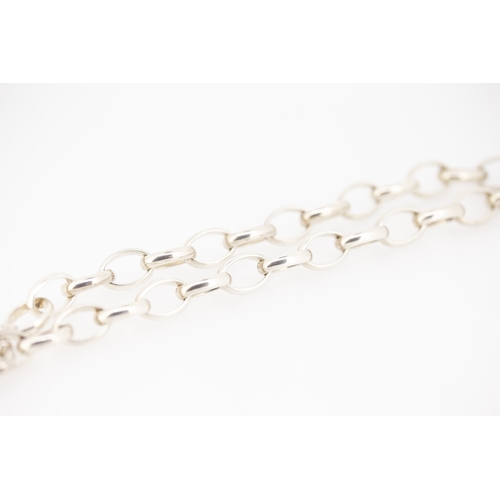 49 - Silver Oval Link Necklace 45cm Long