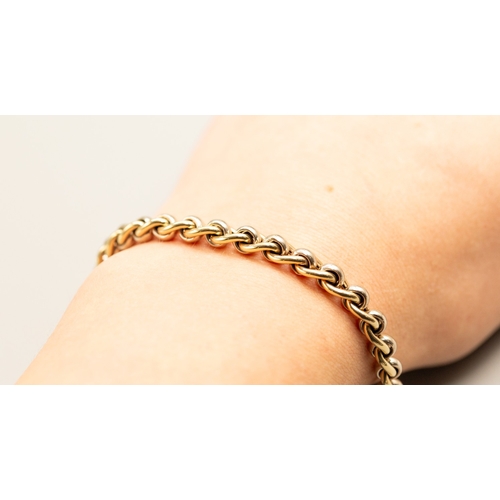 5 - 9 Carat Yellow Gold Double Link Bracelet 19cm Long