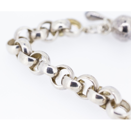 54 - Silver Statement T-Bar Bracelet 20cm Long