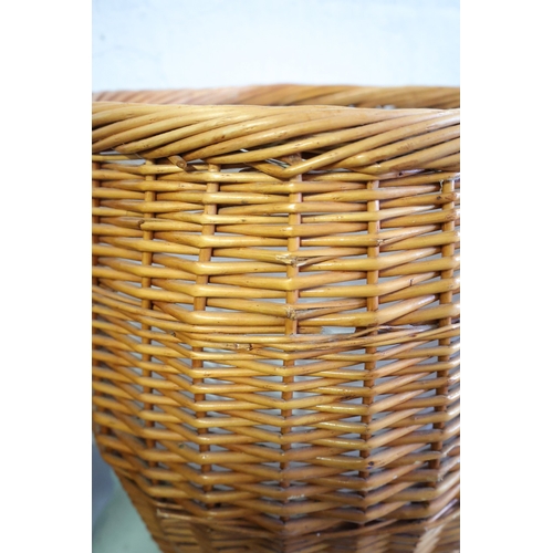 1000 - Wicker Basket Lined Interior Approximately 24 Inches High x 16 Inches Diameter