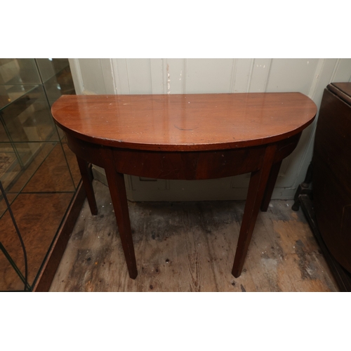 1001 - Irish George III Mahogany D-End Side Table Approximately 38 Inches Wide x 29 Inches High