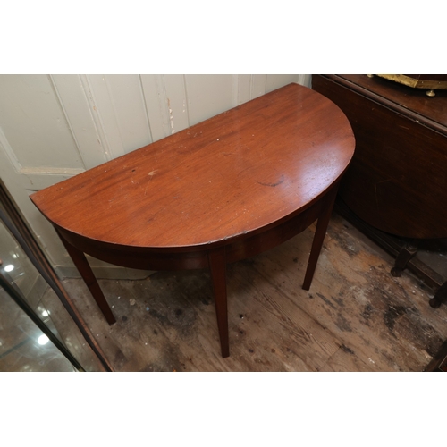 1001 - Irish George III Mahogany D-End Side Table Approximately 38 Inches Wide x 29 Inches High