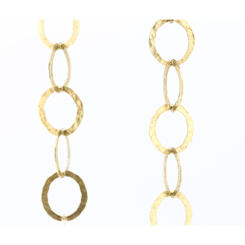 101 - Designer Silver Gilt Circular Link Necklace 80cm Long