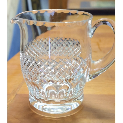 1029 - Irish Cut Crystal Table Jug Approximately 8 Inches High