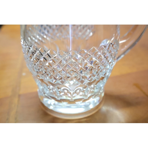 1029 - Irish Cut Crystal Table Jug Approximately 8 Inches High