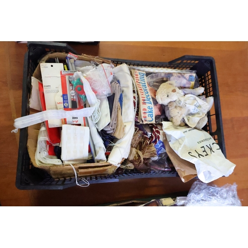 1031 - Three Boxes of Various Items Including Table Linens, Needlework Pieces and Others Quantity as Photog... 