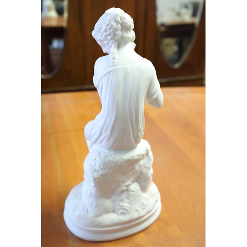 1033 - Antique Parianware Figure of Seated Lady Approximately 11 Inches High