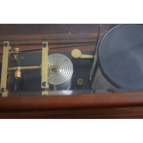 1047 - Table Top Barometer Contained Within Glazed Mahogany Case Working Order Entire Approximately 14 Inch... 