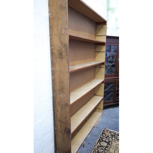 1055 - Vintage Pine Framed Five Shelf Open Tier Cabinet Approximately 7ft High x 5ft 6 Inches Wide