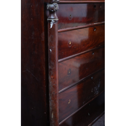 1059 - William IV Mahogany Scotch Chest of Large Size Six Long Drawers Approximately 50 Inches Wide x 5ft 8... 