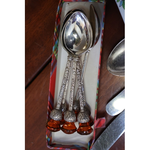 1065 - Various Silver Plated Tableware Quantity as Photographed Includes Spoons, Knives, etc.