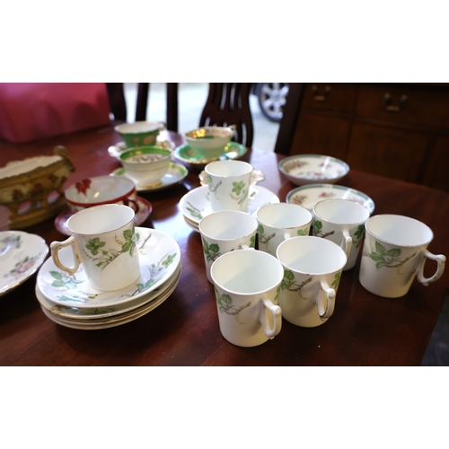 1070 - Various Table Porcelain Including Attractively Detailed Cups and Saucers Quantity as Photographed