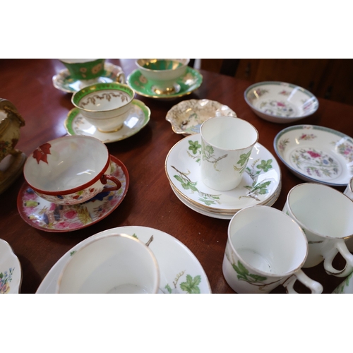 1070 - Various Table Porcelain Including Attractively Detailed Cups and Saucers Quantity as Photographed