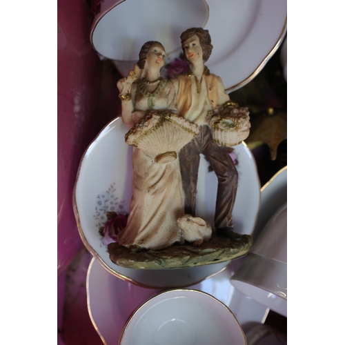 1071 - Various Porcelain and Entree Dish, etc. with Three Old Irish Copper Coins Quantity as Photographed