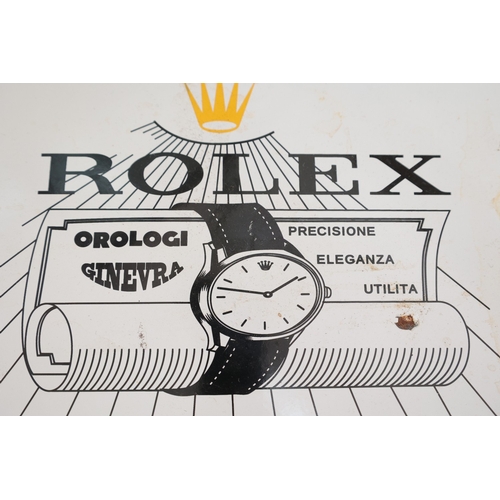 1085 - Rolex Horological Interest Rolex Jewellery Shop Advertising Sign Metal on Tin Approximately 10 Inche... 