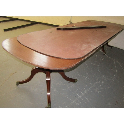 1098 - Antique Twin Pod Dining Table Extending to Approximately 9ft With Protective Cover Possibly by Hicks... 